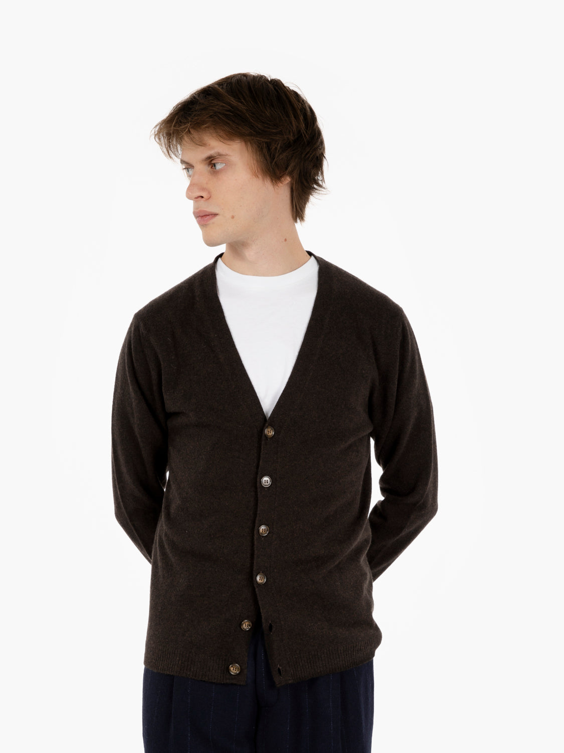 MERINO/CACHEMIRE SHAVED CARDIGAN WITH MORO BUTTONS DF0031_0033