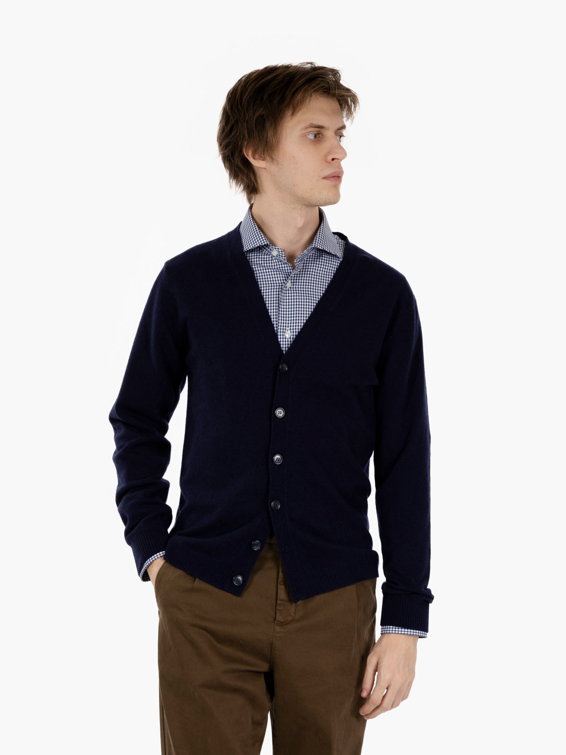 Cardigan  in cachemire con scollo a V notte