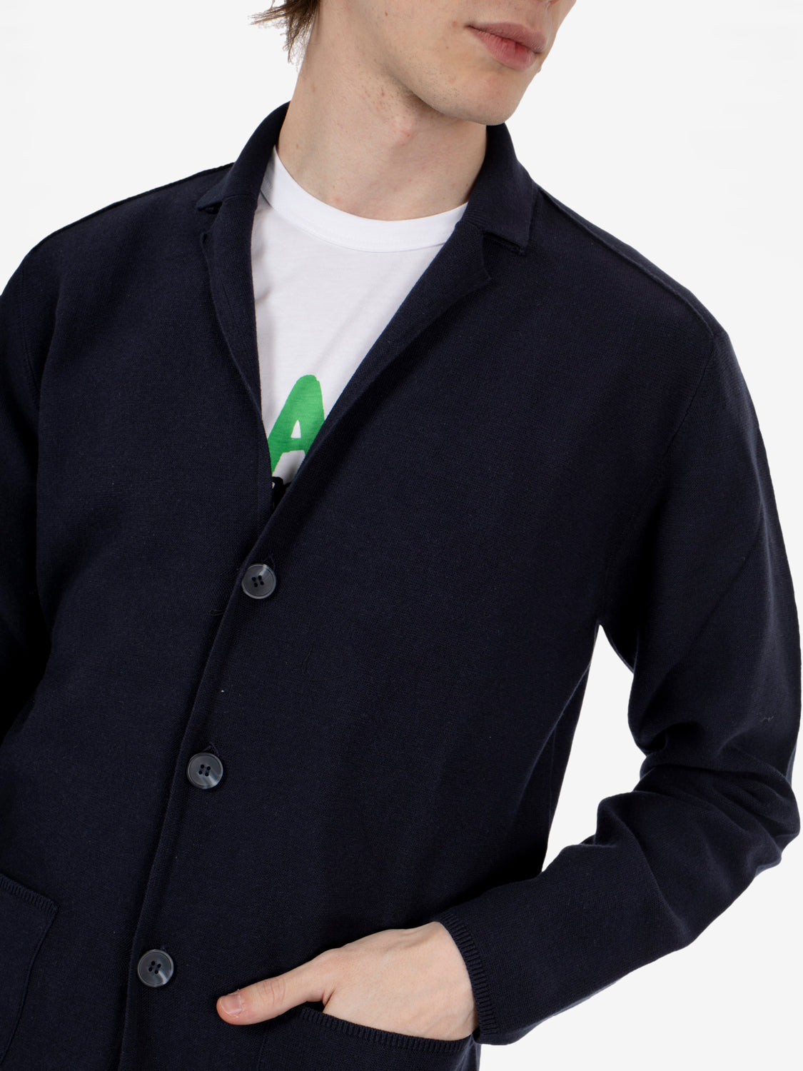 Cardigan in cotone vanisè navy