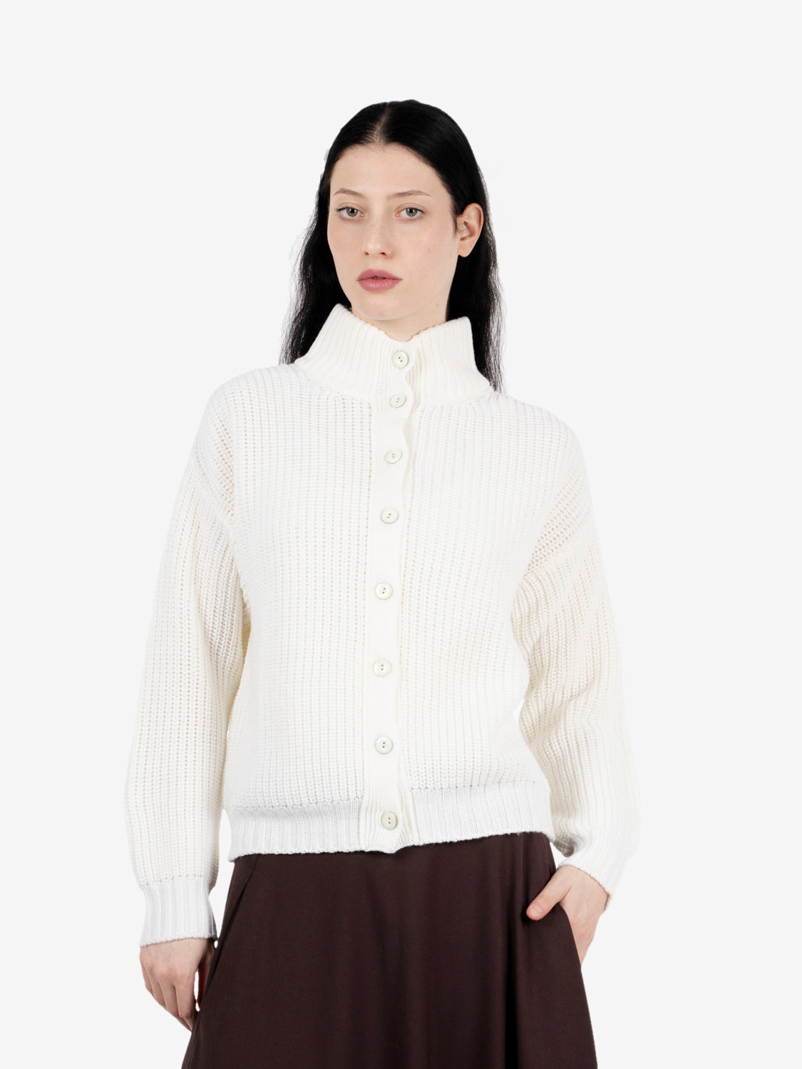 Cardigan in lana bianco