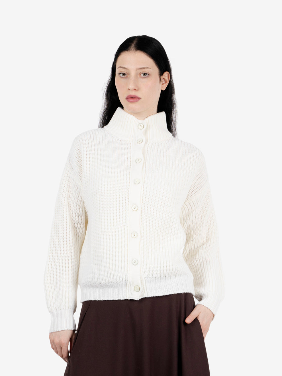 Cardigan in lana bianco