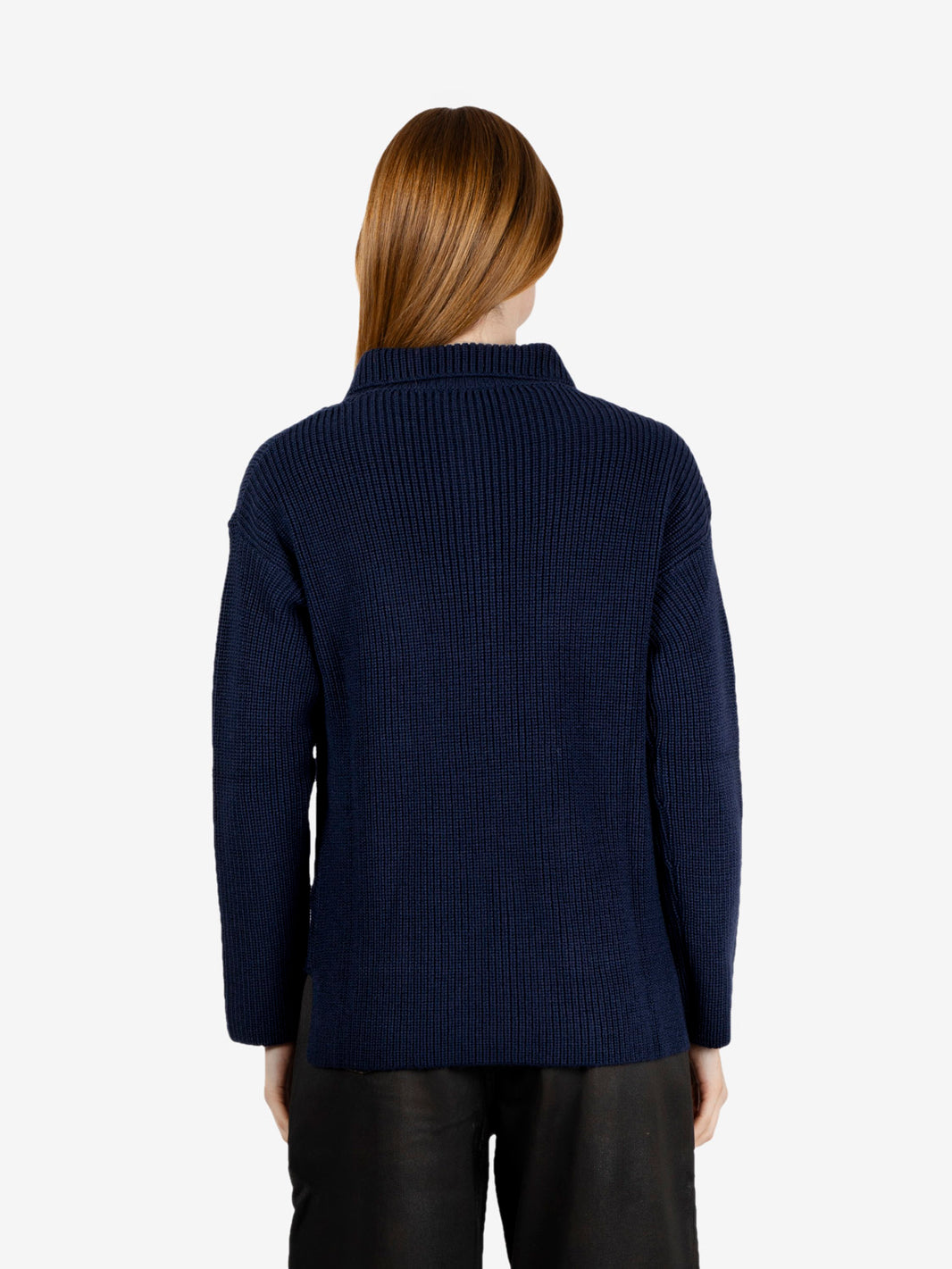 Navy blue wool cardigan