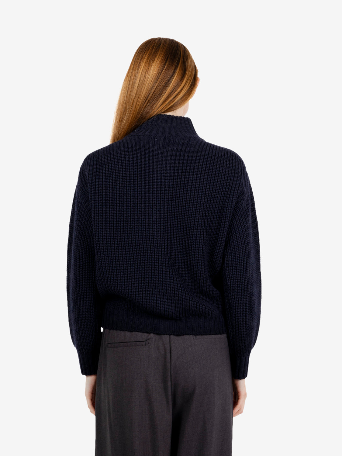 Navy blue wool cardigan