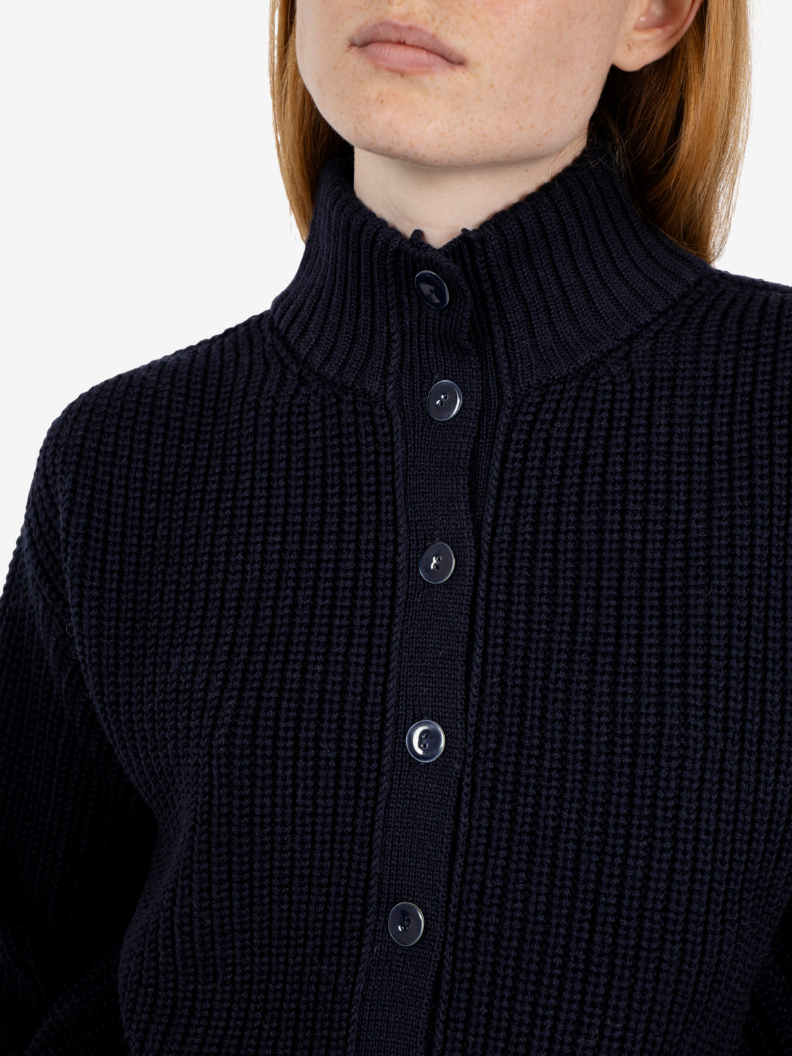 Navy blue wool cardigan