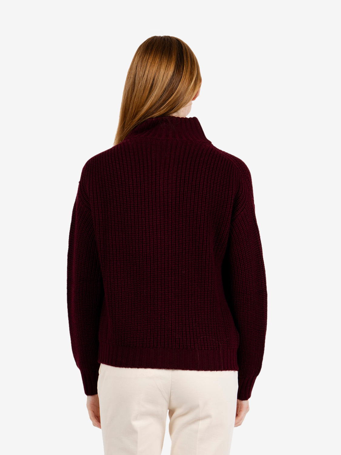 Cardigan in lana bordeaux