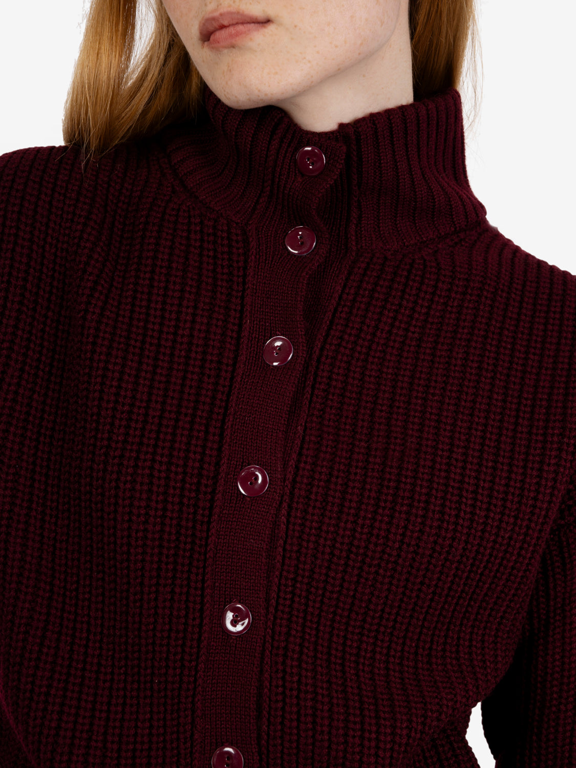 Cardigan in lana bordeaux