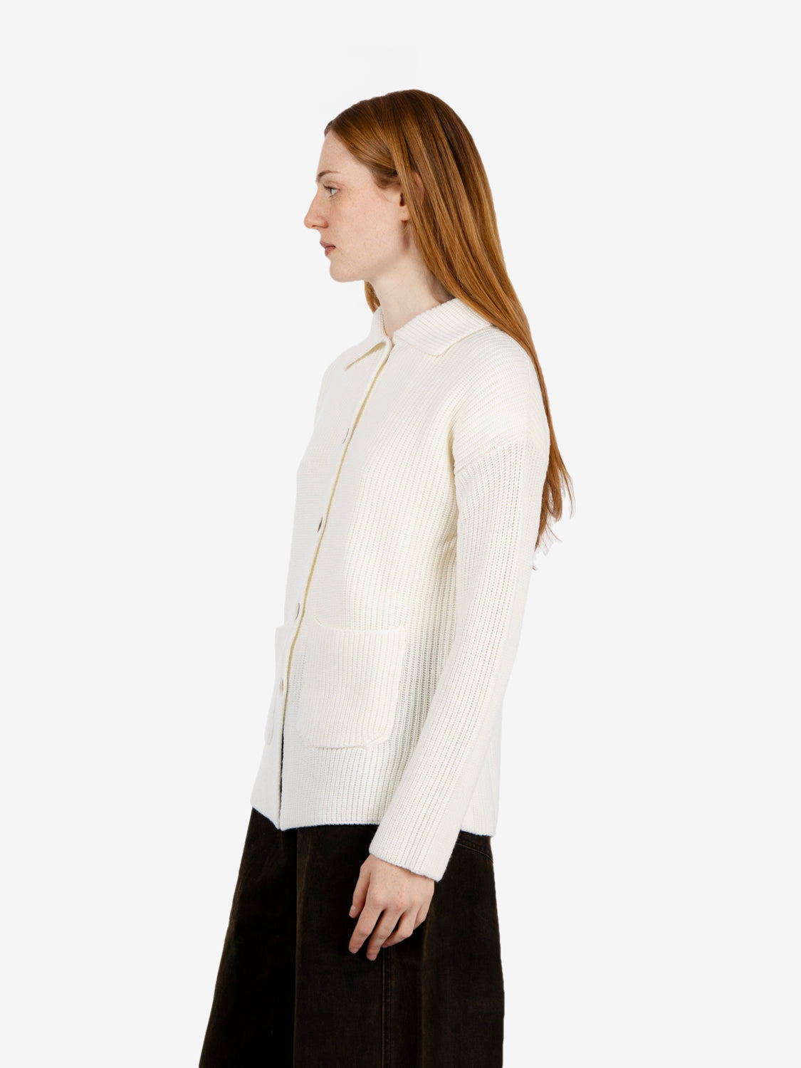 Cardigan in lana ecru