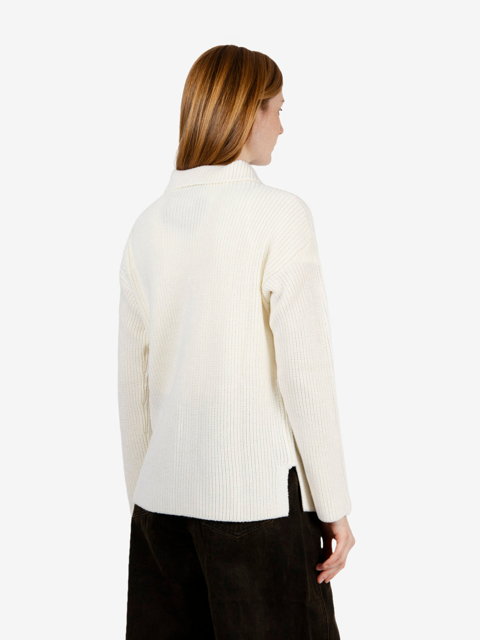 Cardigan in lana ecru