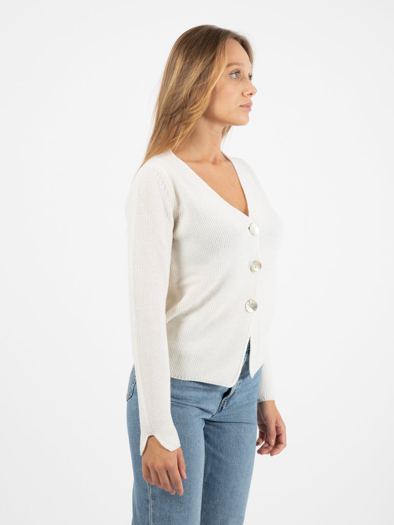 STIMM - Cardigan in lana ecrù