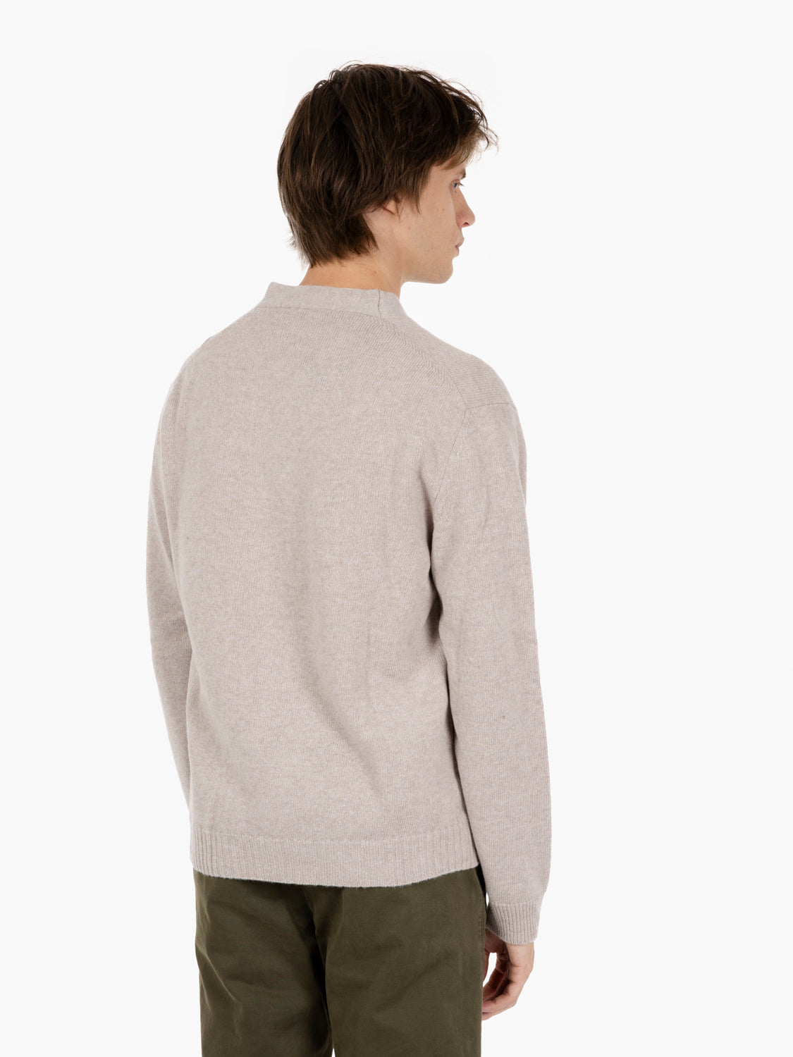 Relaxed ash wool cardigan