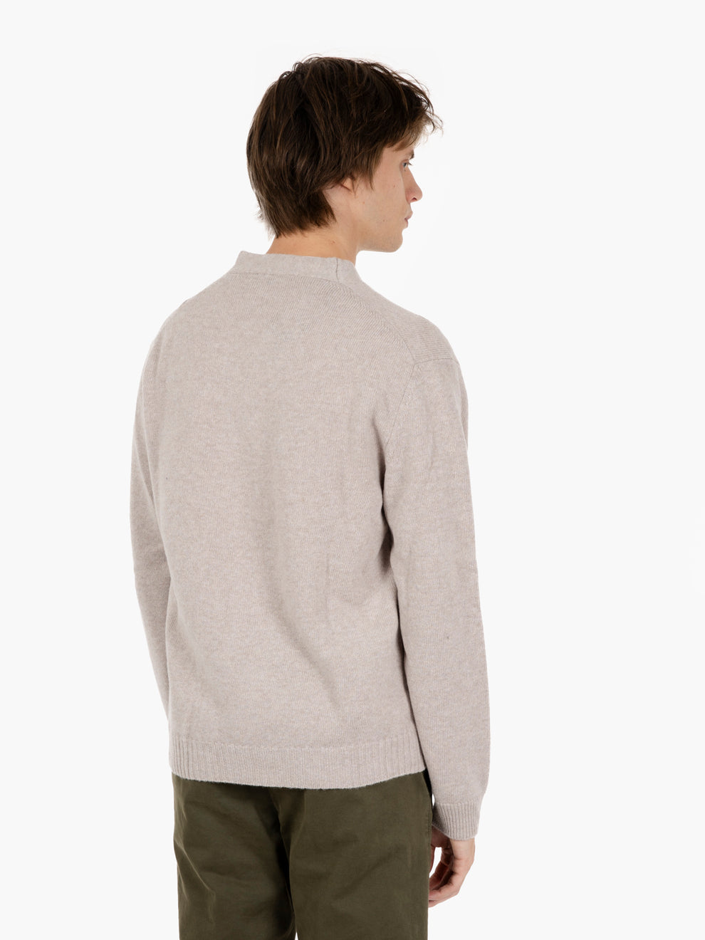 Relaxed ash wool cardigan