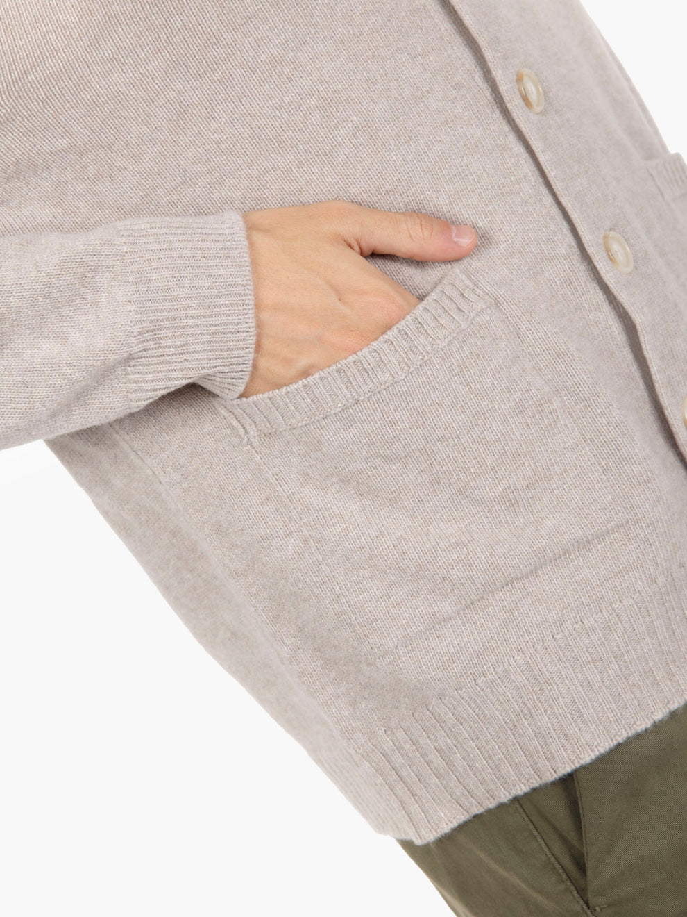 Relaxed ash wool cardigan