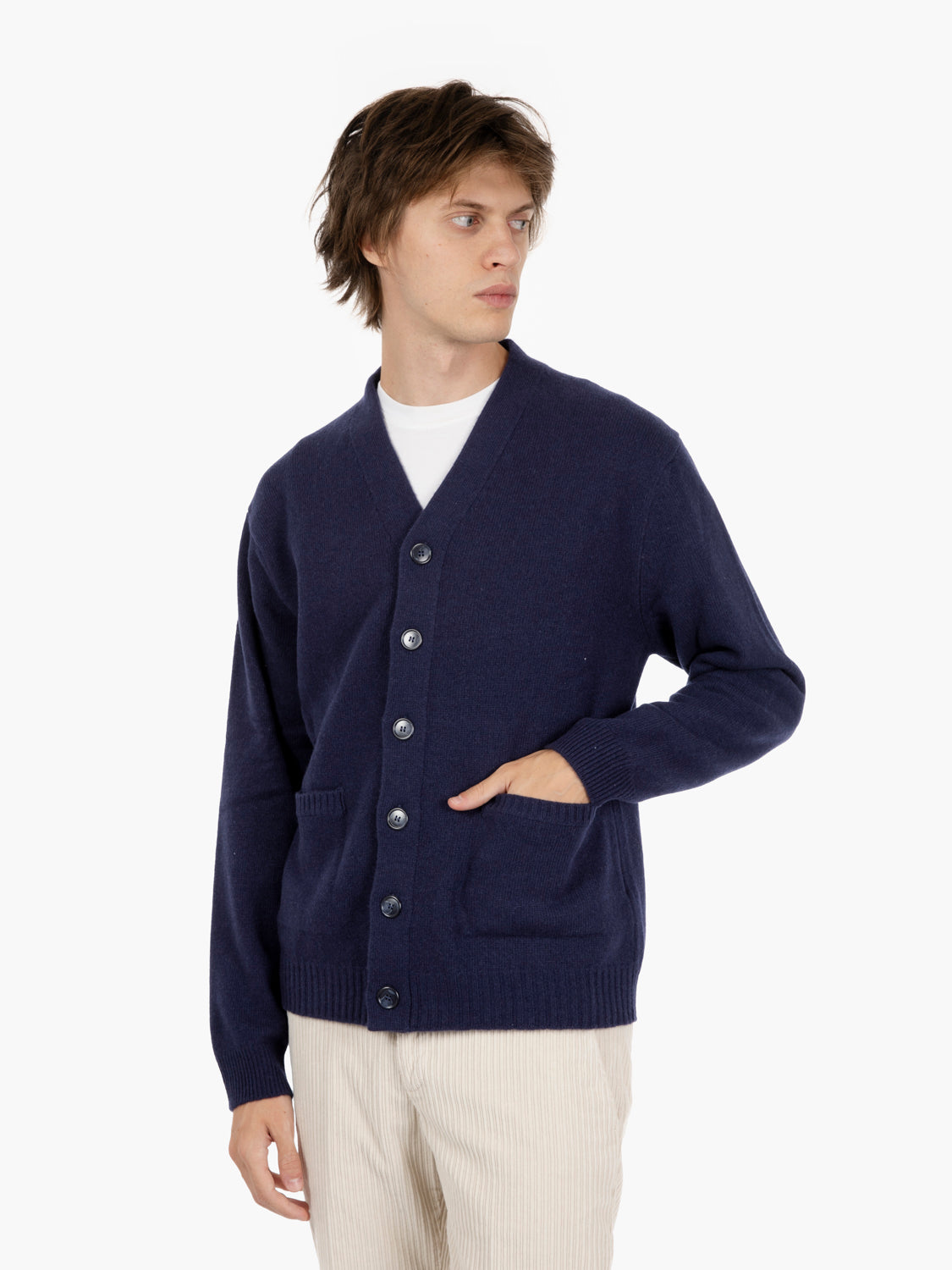Relaxed night wool cardigan