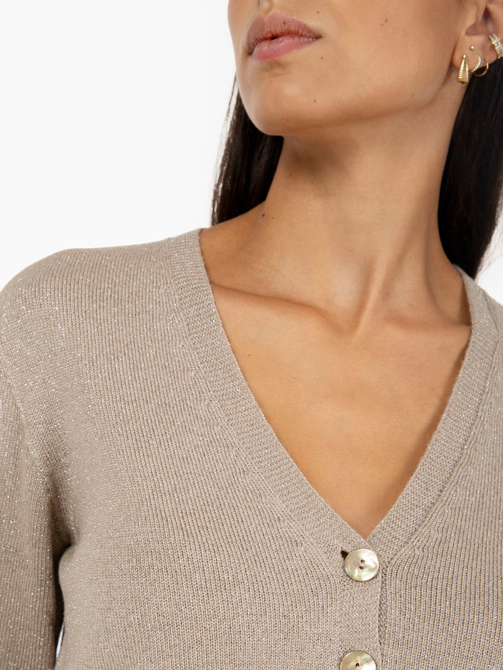 BEIGE LUREX CARDIGAN 325623_110