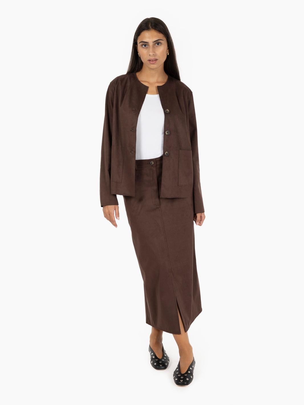 Chocolate Alcantara Jacket