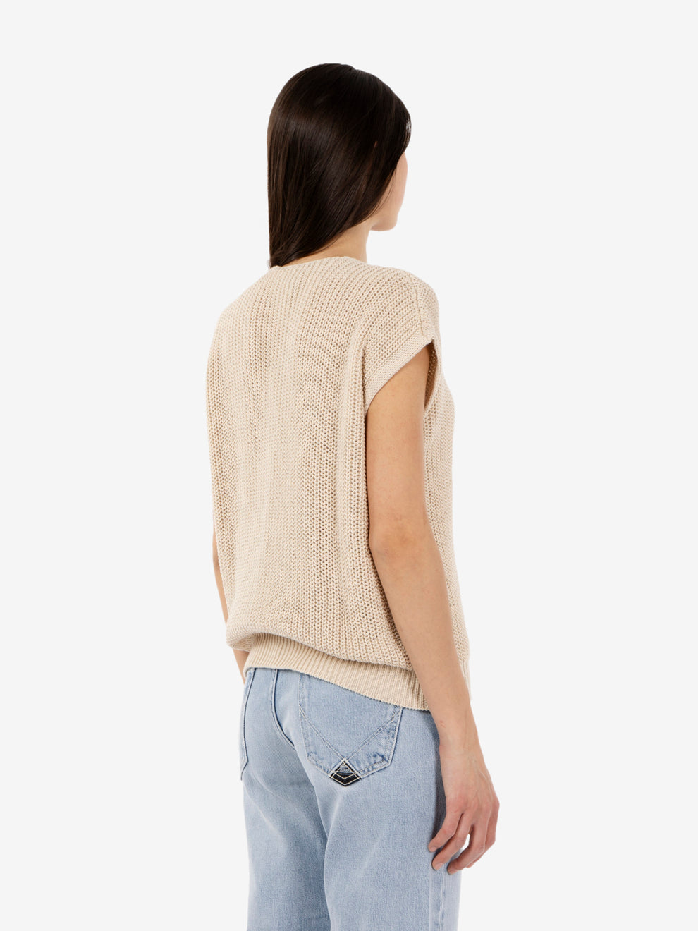 Cardigan in maglia avena