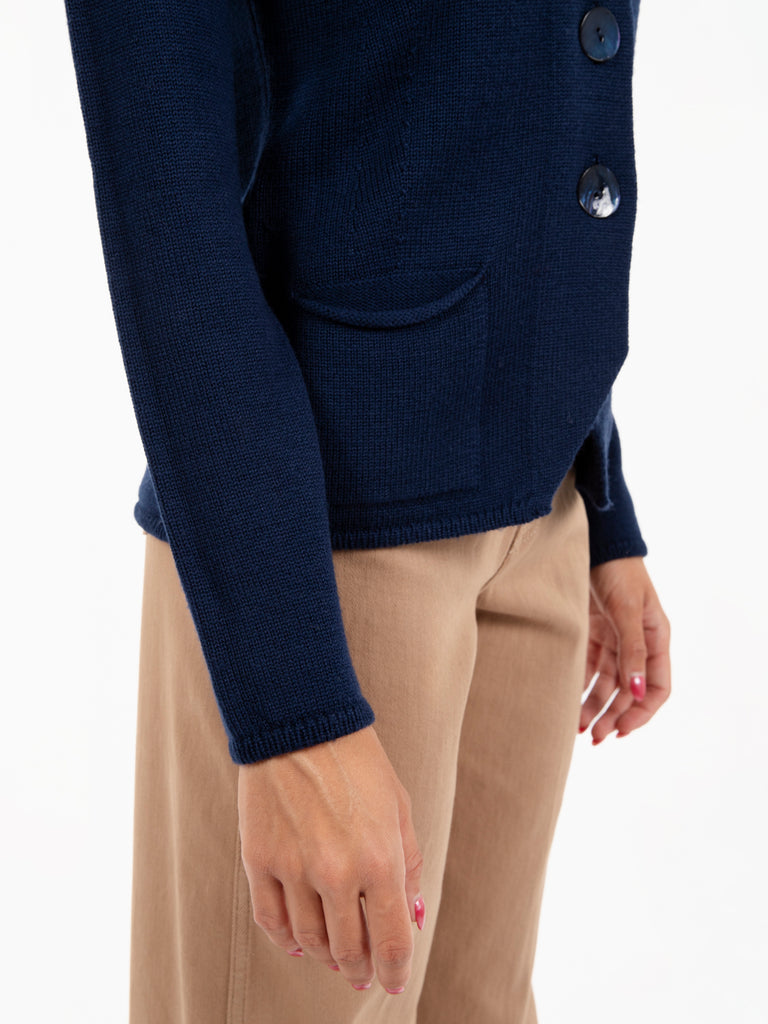 STIMM - Cardigan in maglia blu navy