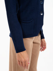 STIMM - Cardigan in maglia blu navy