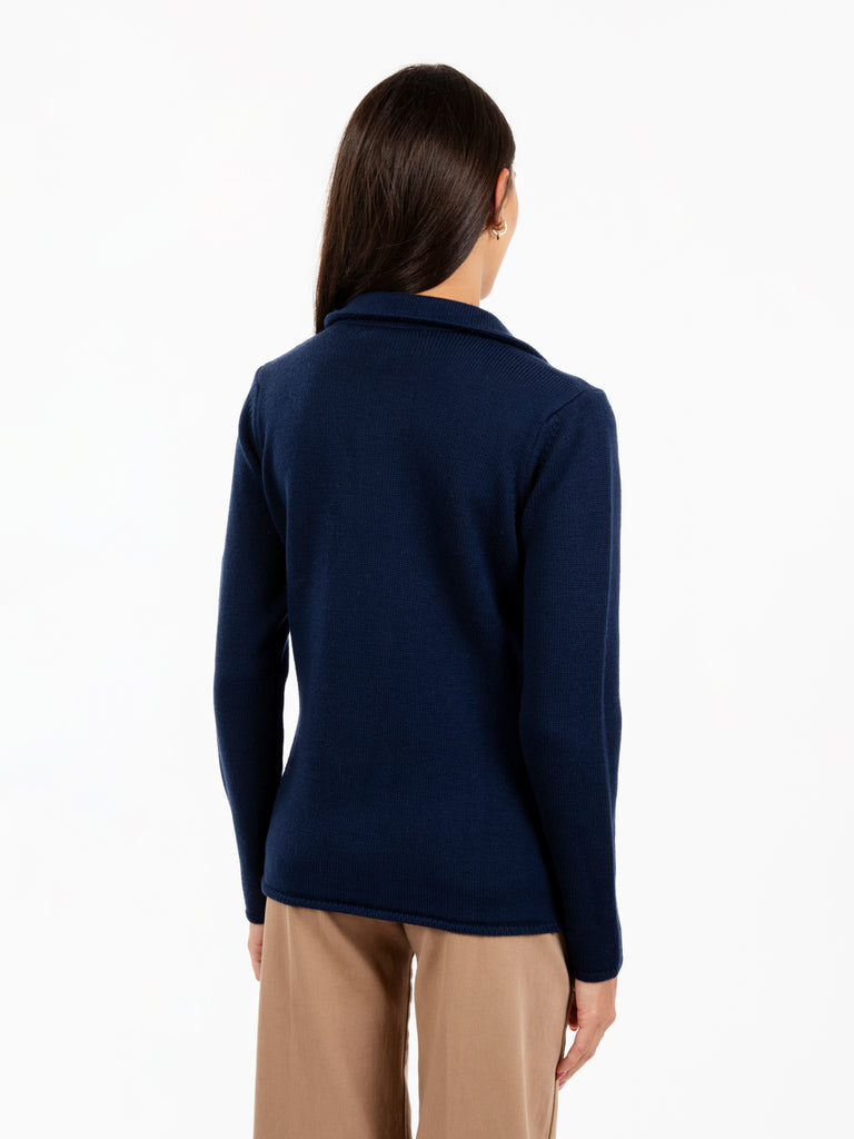 STIMM - Cardigan in maglia blu navy