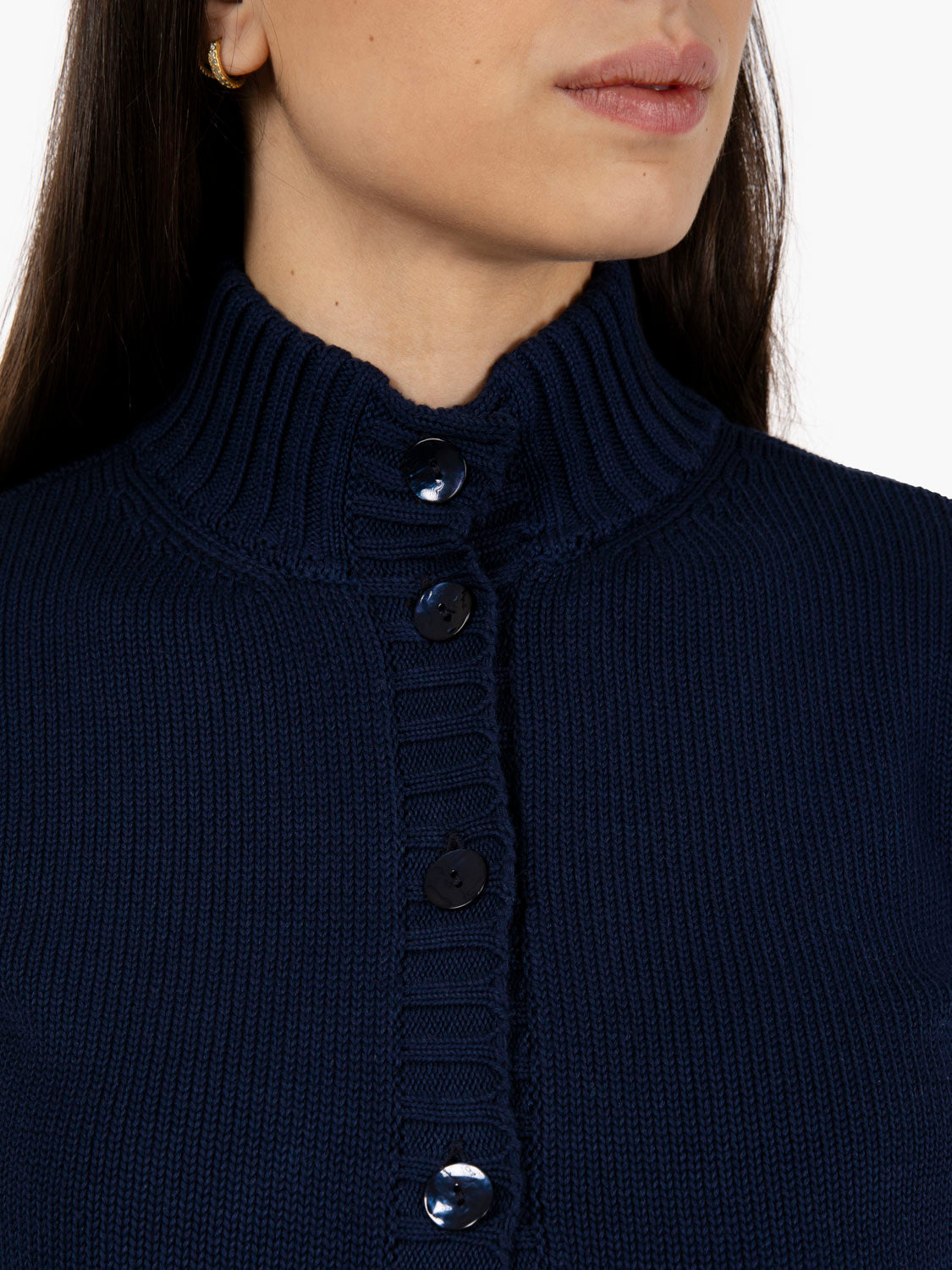 Navy Blue Pocket Knit Cardigan