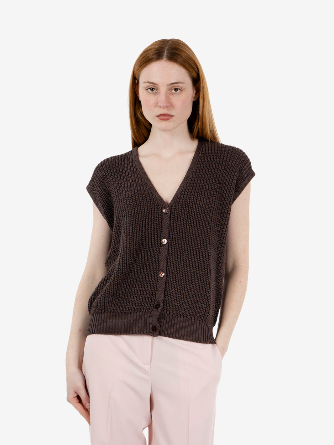 Cardigan in maglia moro
