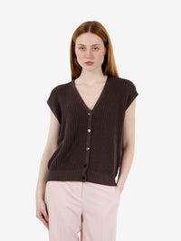 Cardigan in maglia moro