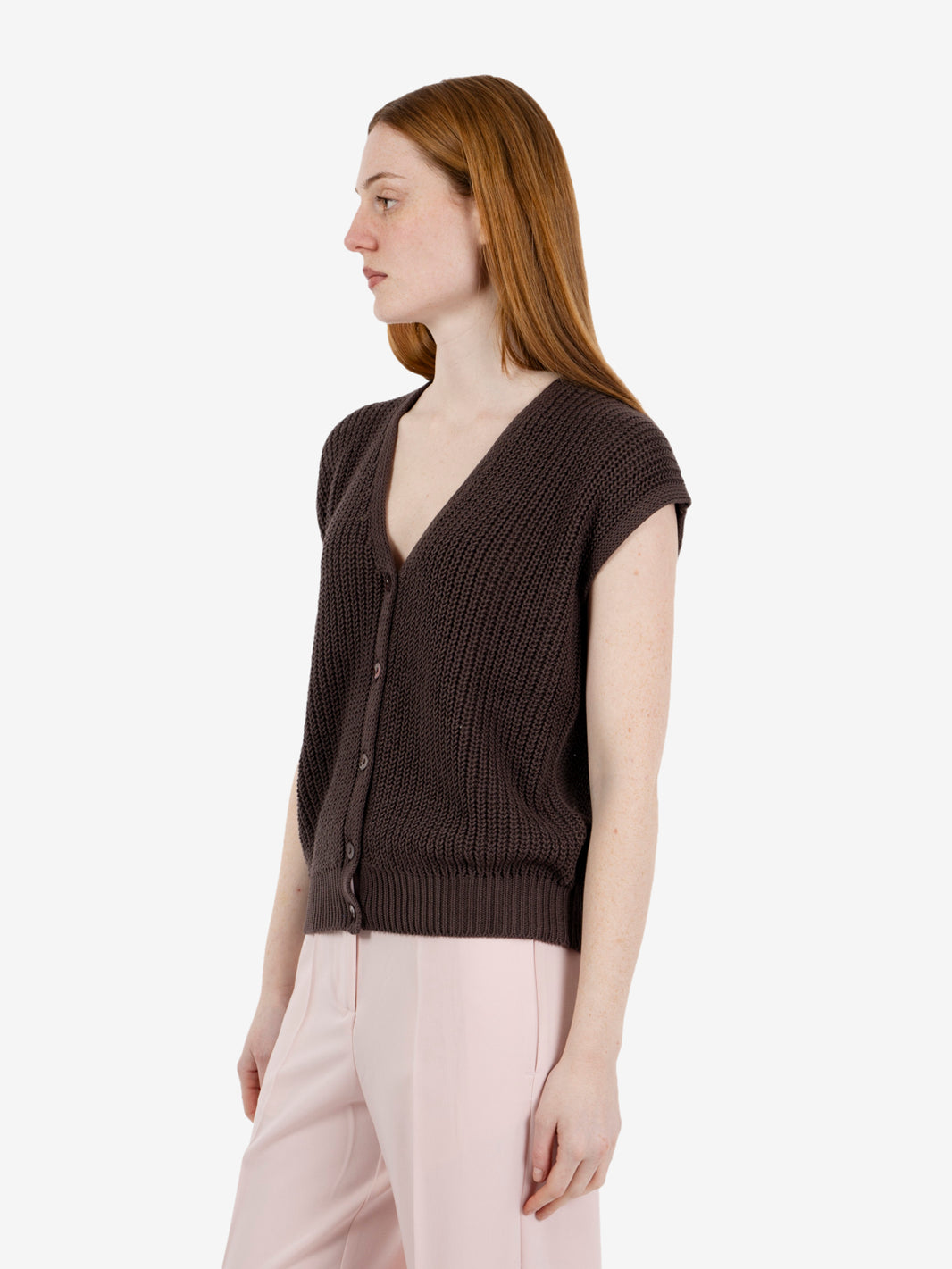 Cardigan in maglia moro