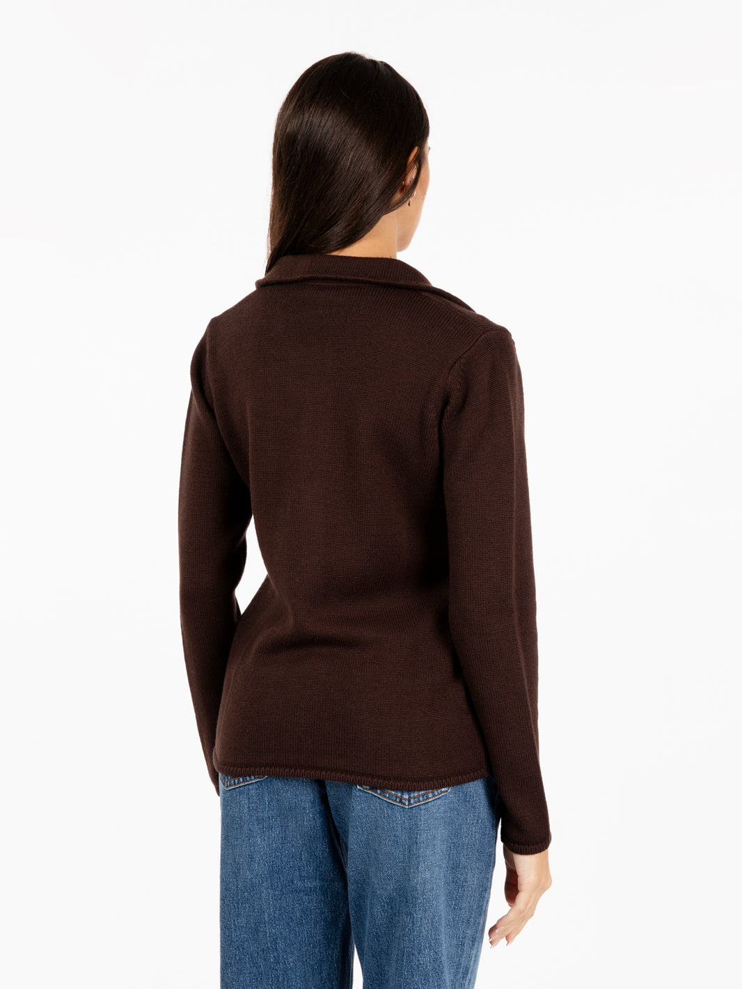Dark brown knitted cardigan