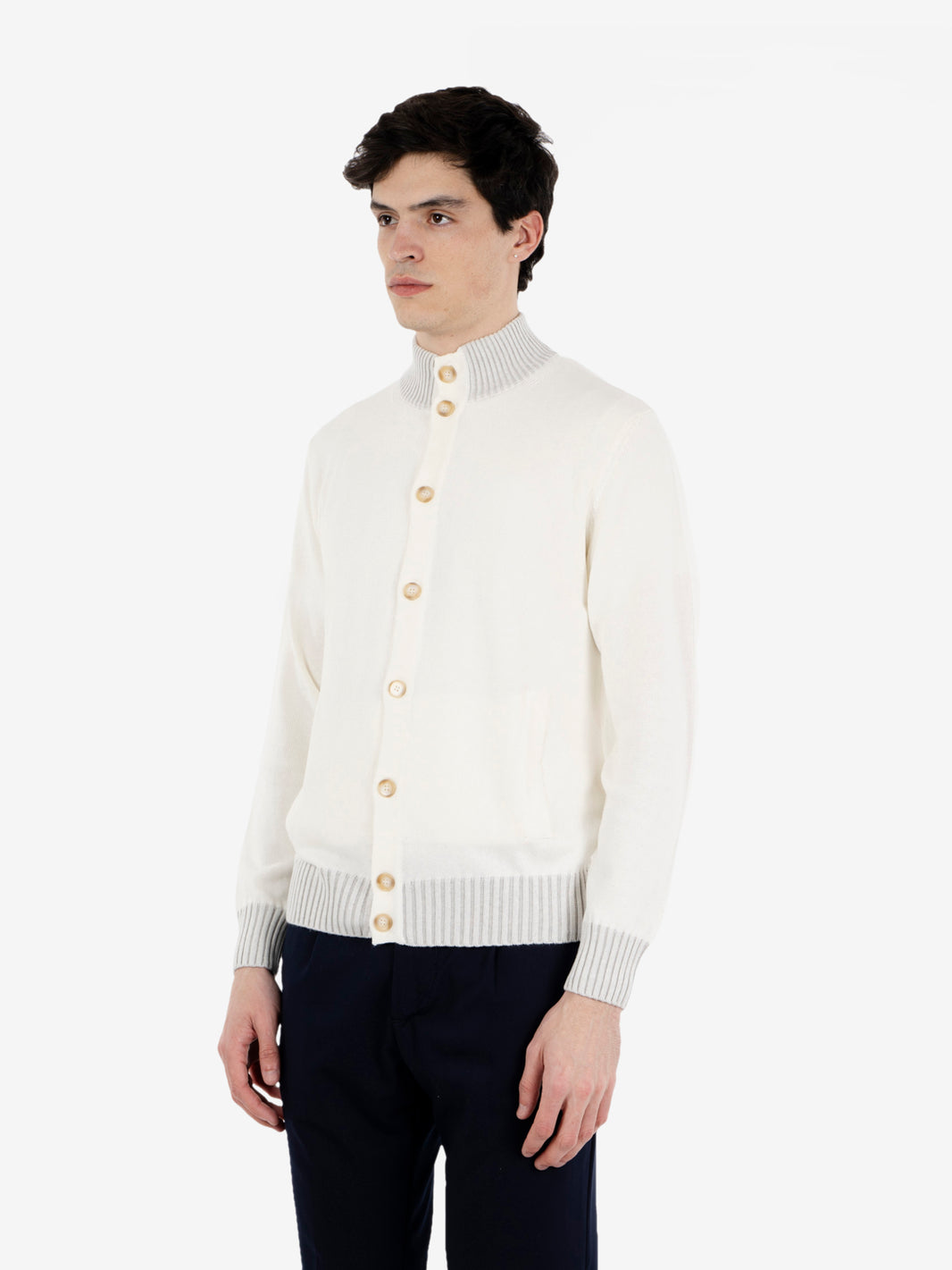 Cardigan in misto cotone vanisè ecru