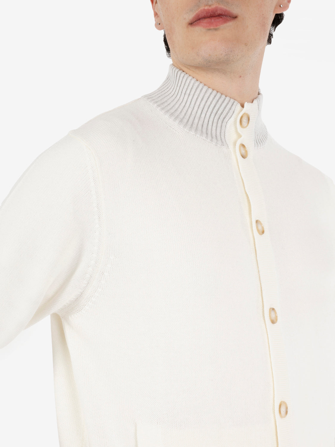 Cardigan in misto cotone vanisè ecru