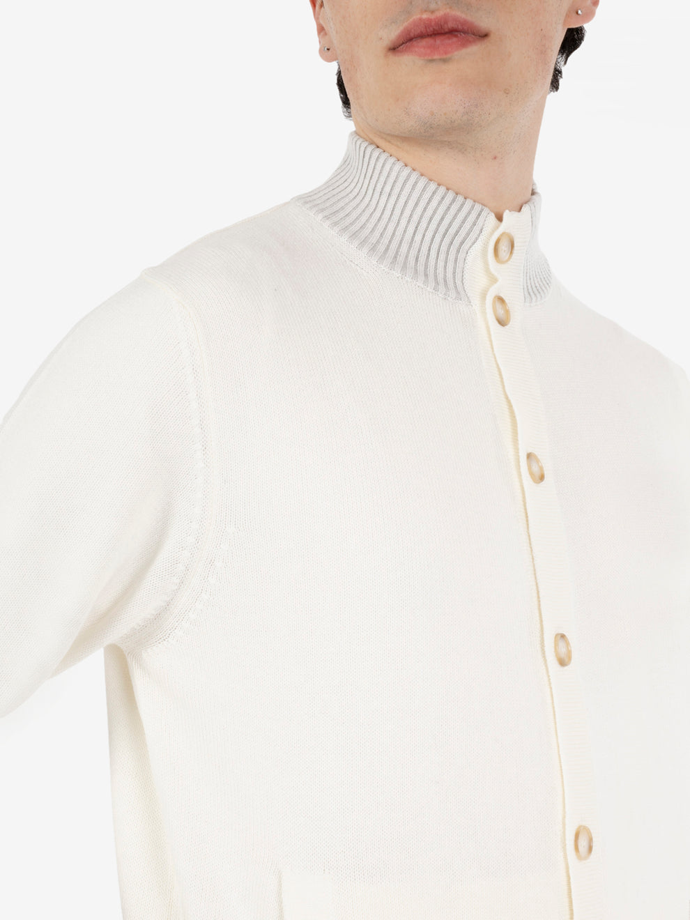 Cardigan in misto cotone vanisè ecru