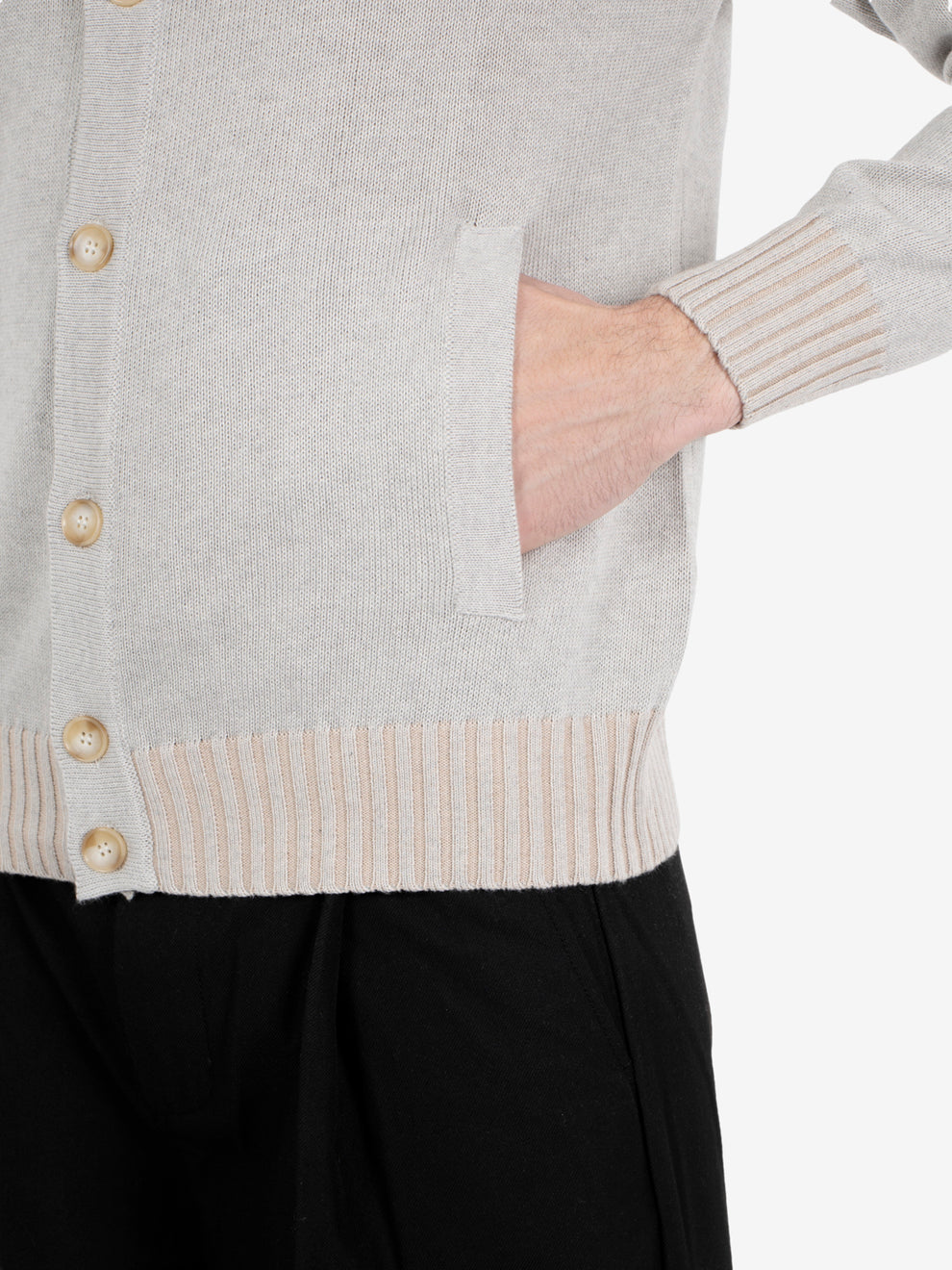 Grey vanisé cotton blend cardigan