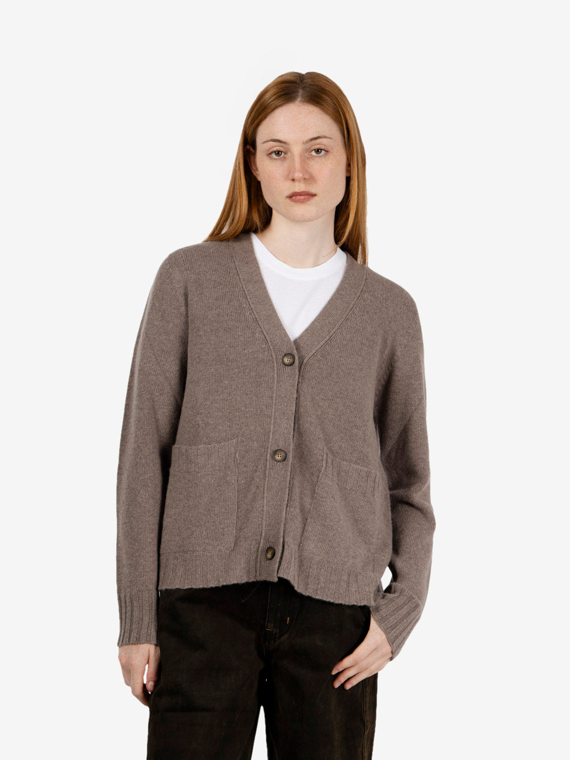 Cardigan in misto lana castano