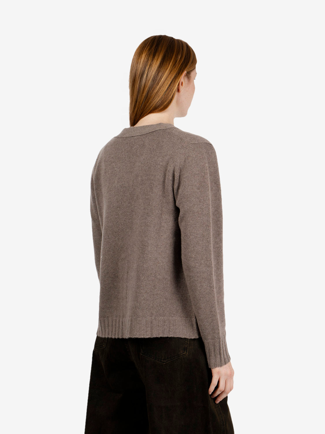 Cardigan in misto lana castano