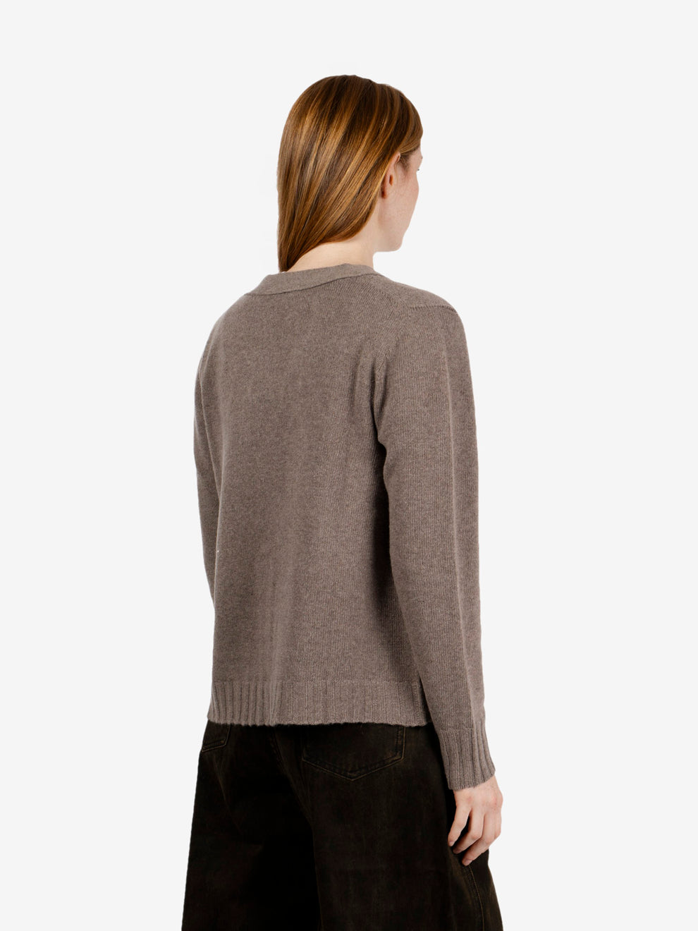 Cardigan in misto lana castano