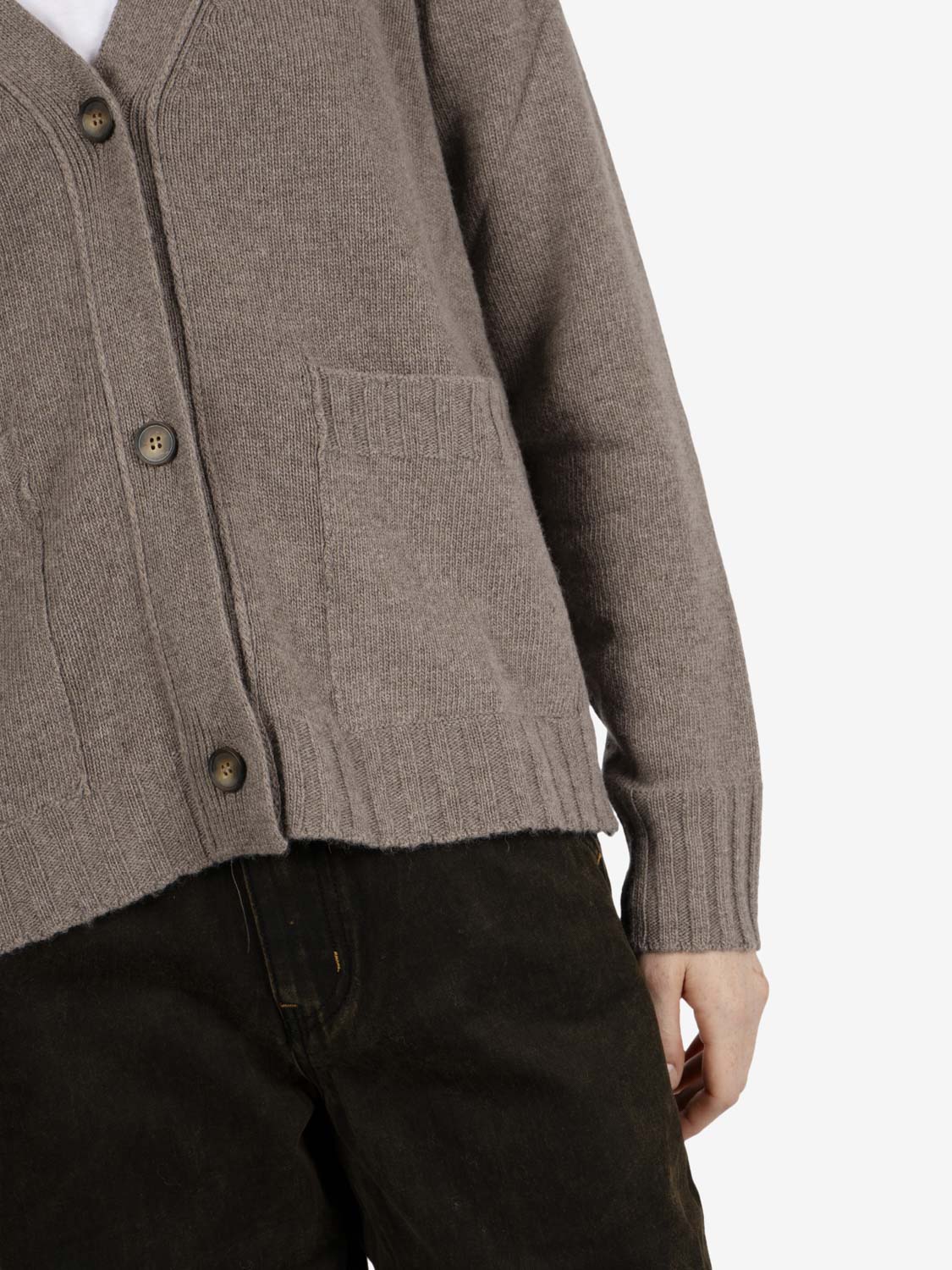 Cardigan in misto lana castano