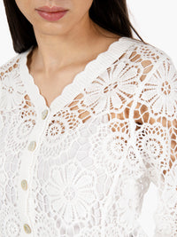White crochet lace cardigan
