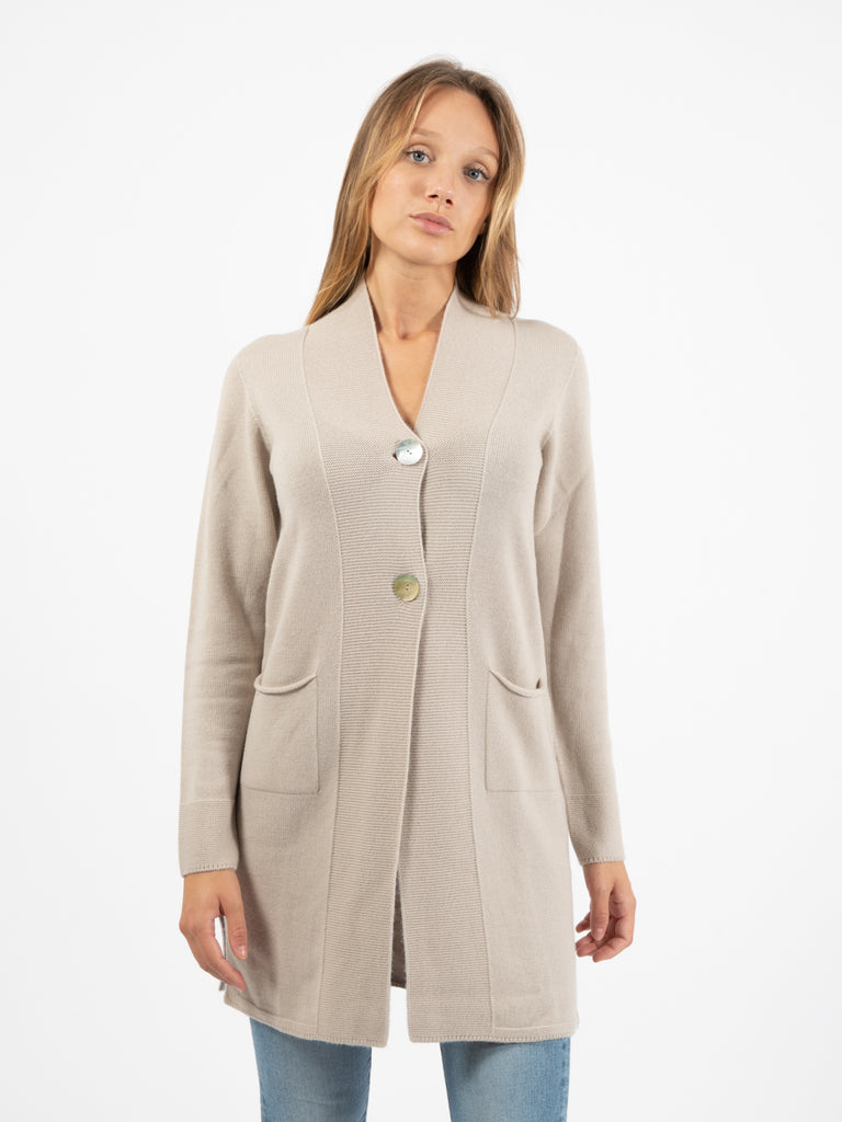 STIMM - Cardigan lana stucco