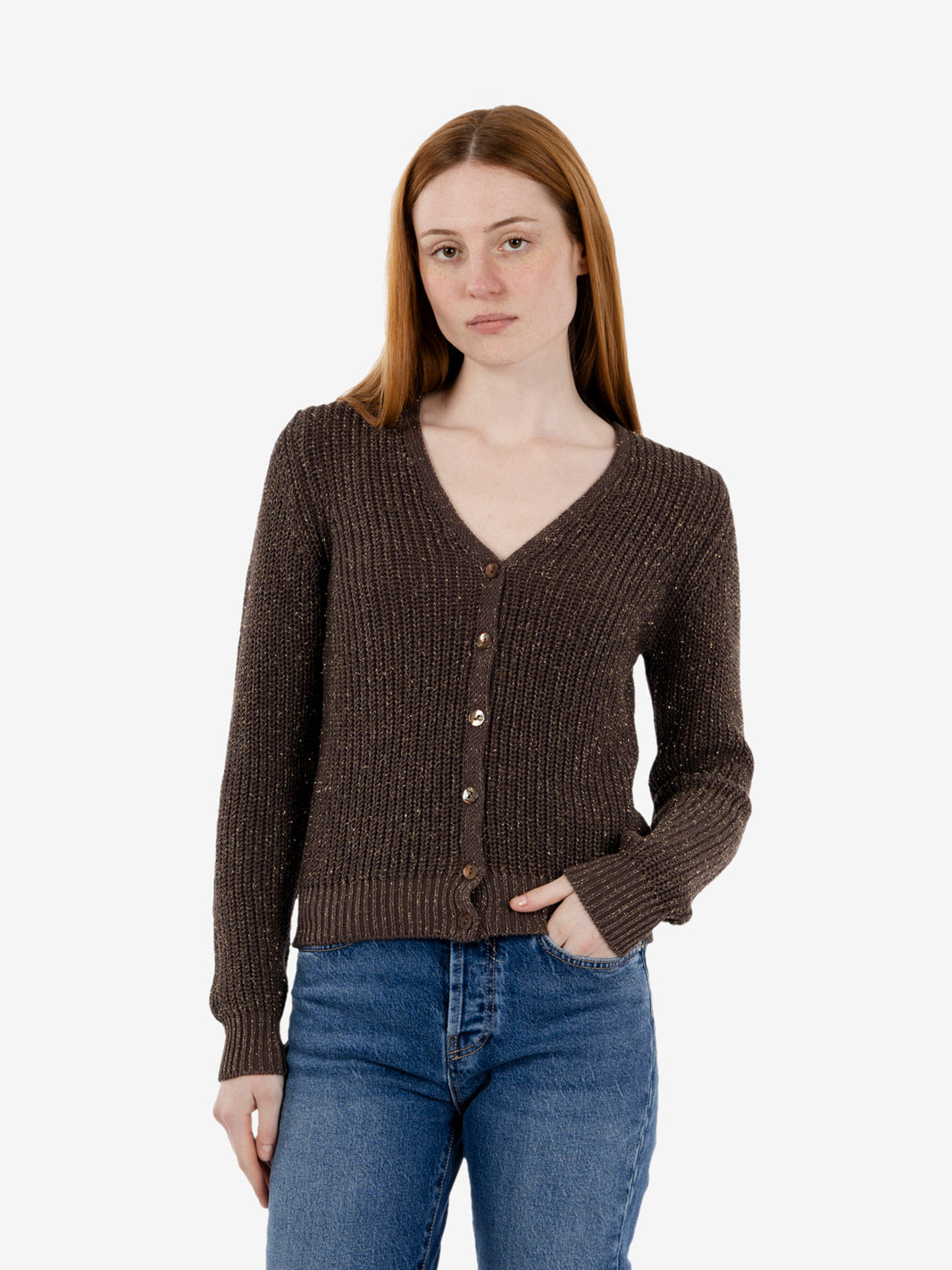 Dark lurex cardigan