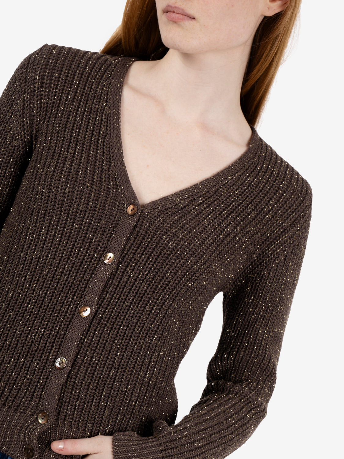 Cardigan lurex moro