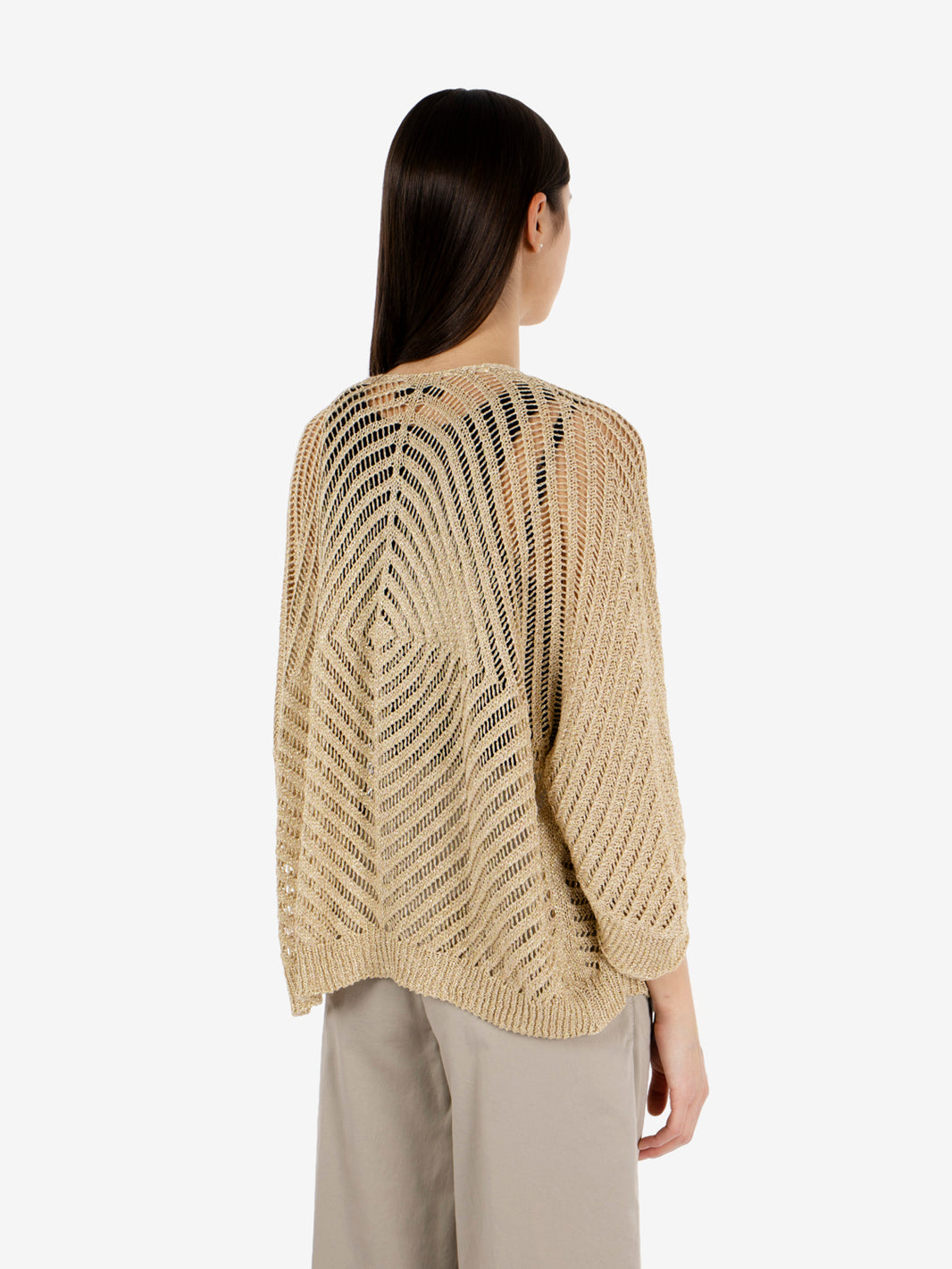 Cardigan lurex oro
