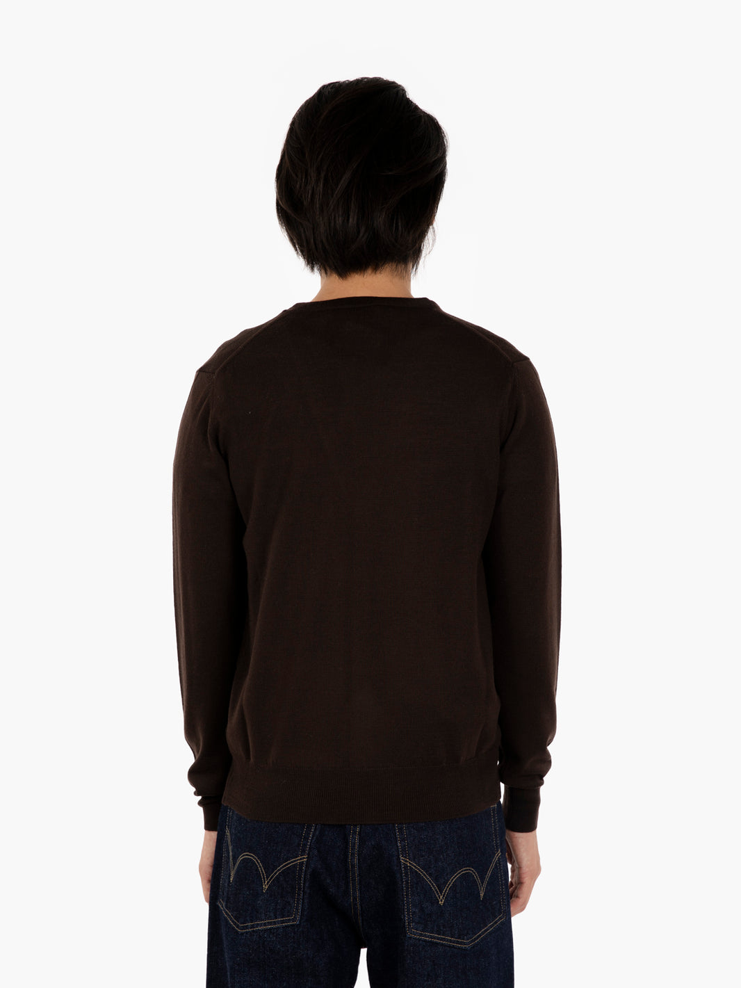 Cardigan rasato con scollo a V moro