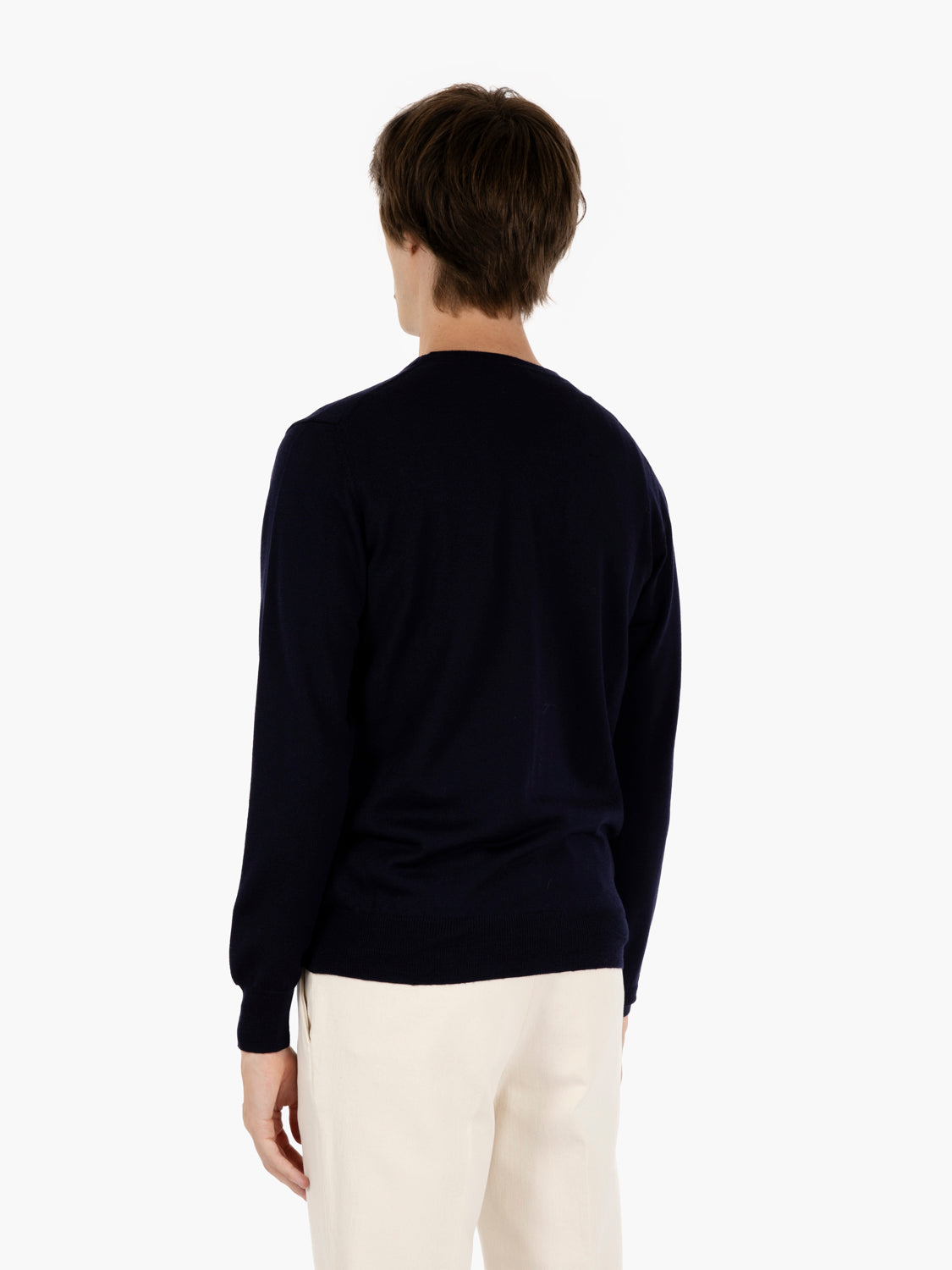 Cardigan rasato con scollo a V navy