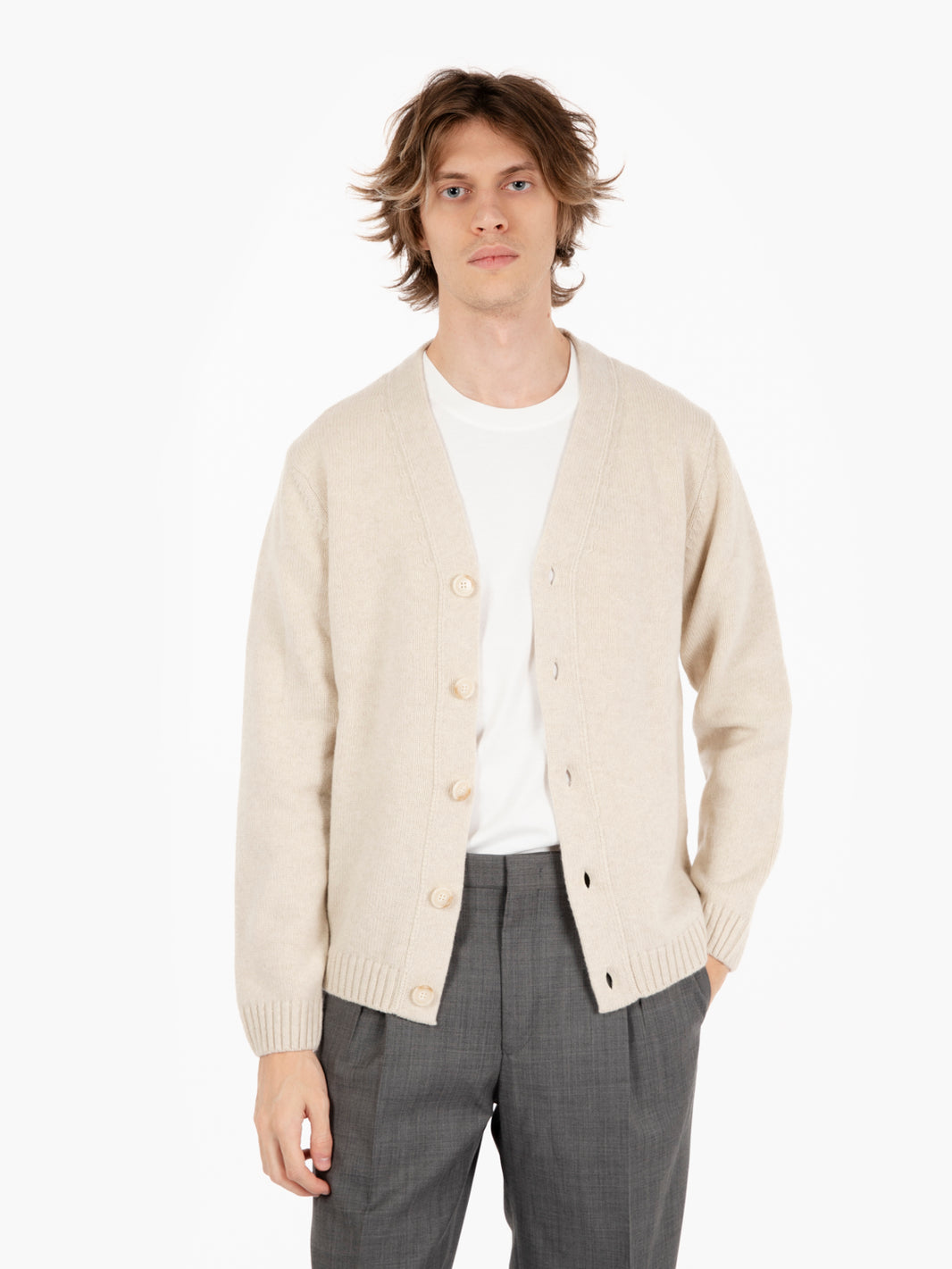 Cream Shaved Cardigan