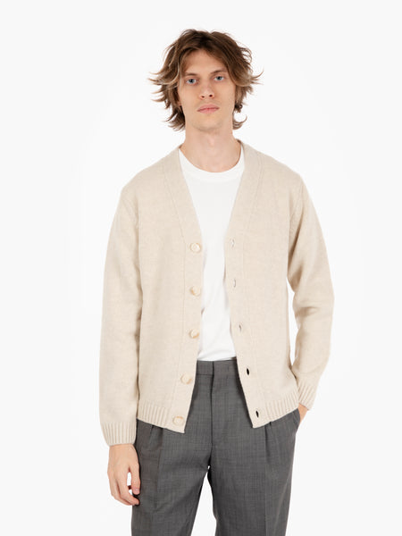 Cardigan rasato panna