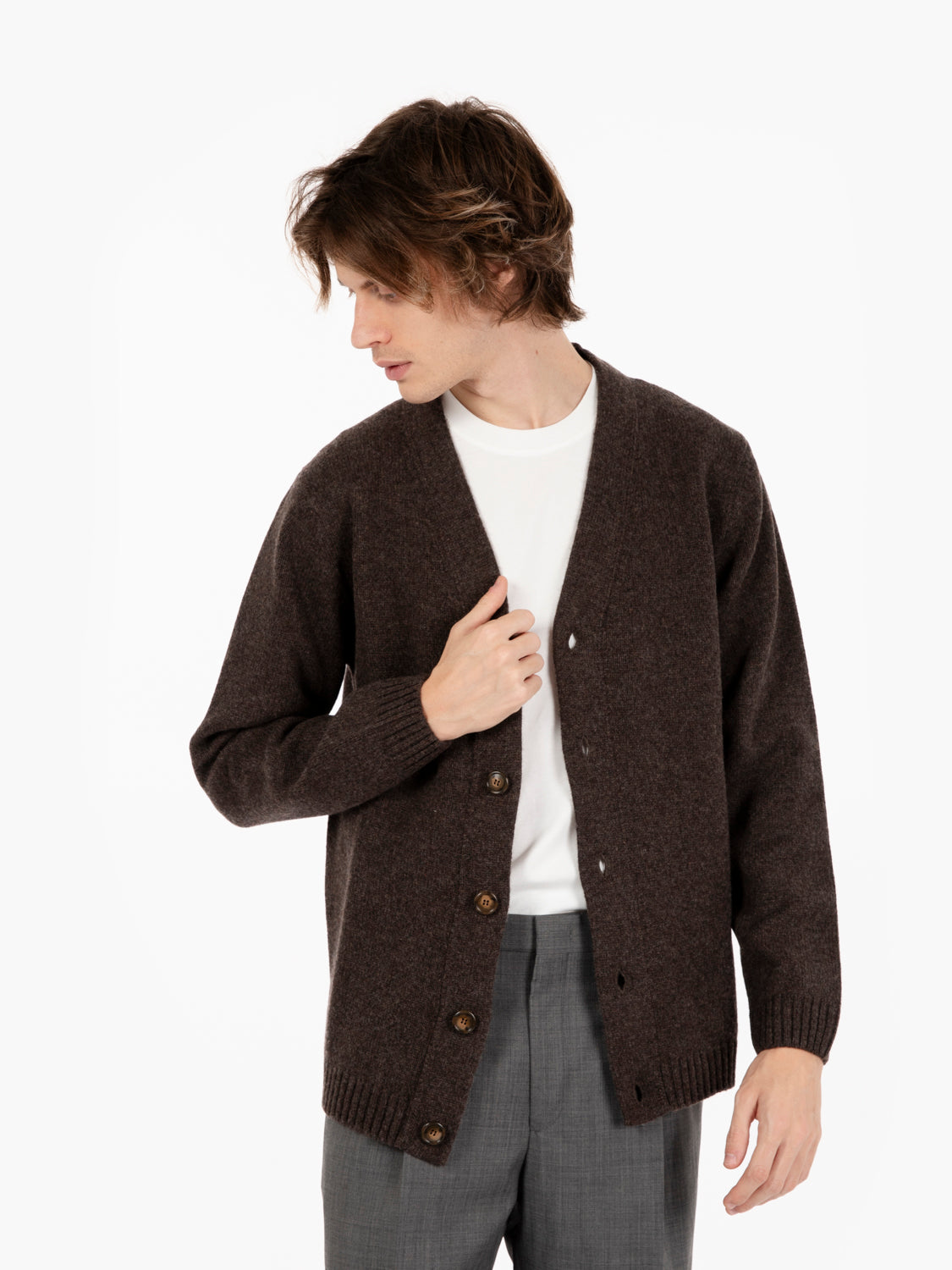 Dark brown shaved cardigan