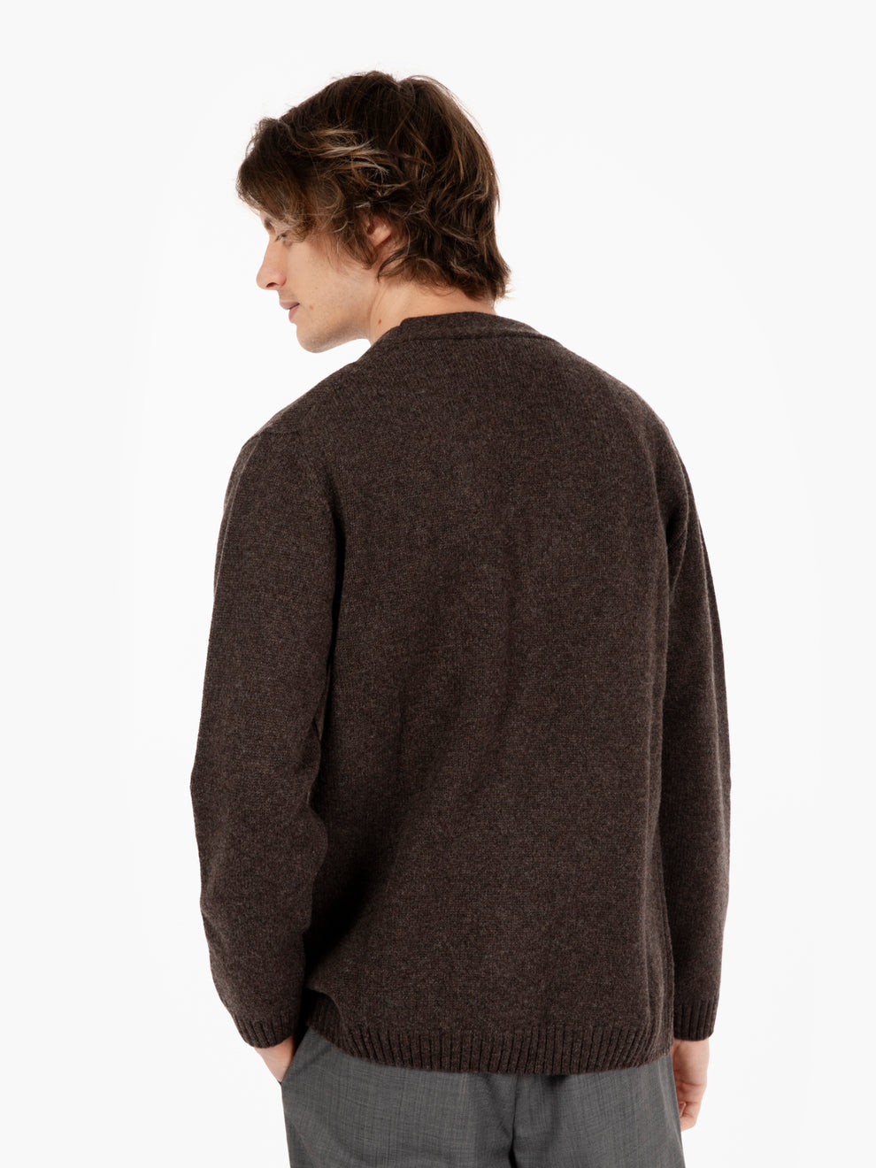 Dark brown shaved cardigan