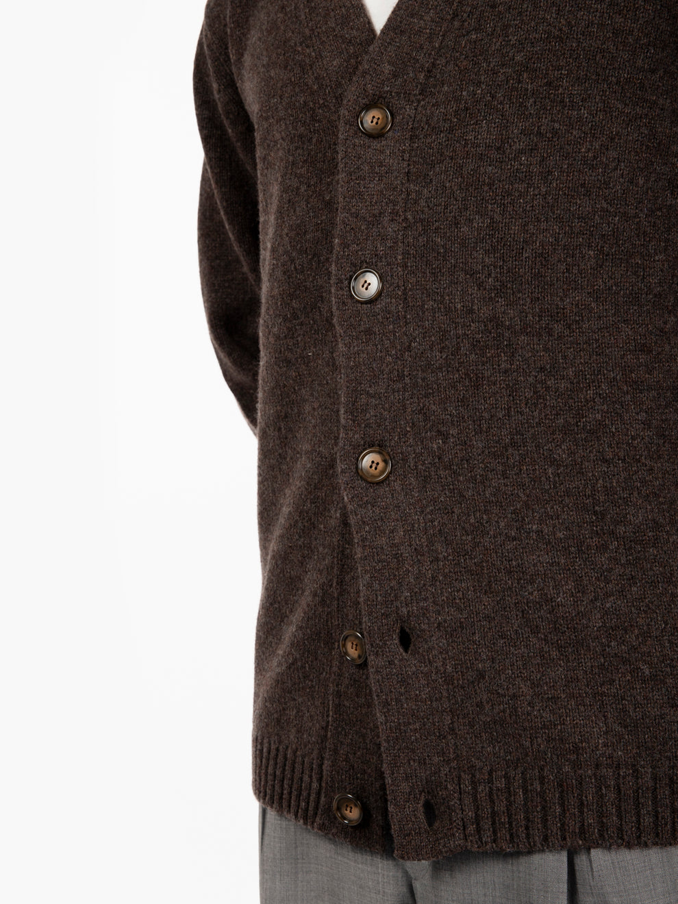 Dark brown shaved cardigan