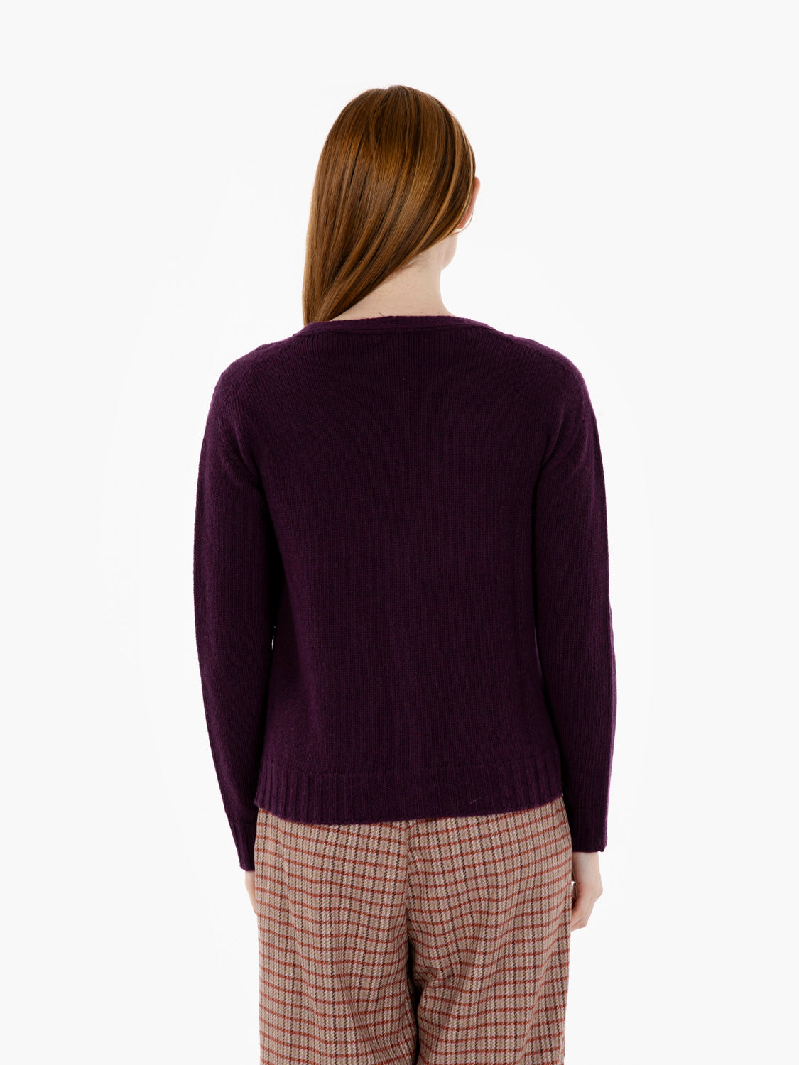 Aubergine V-neck cardigan