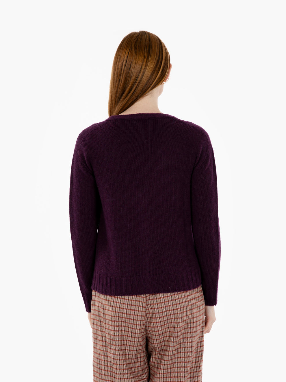 Aubergine V-neck cardigan